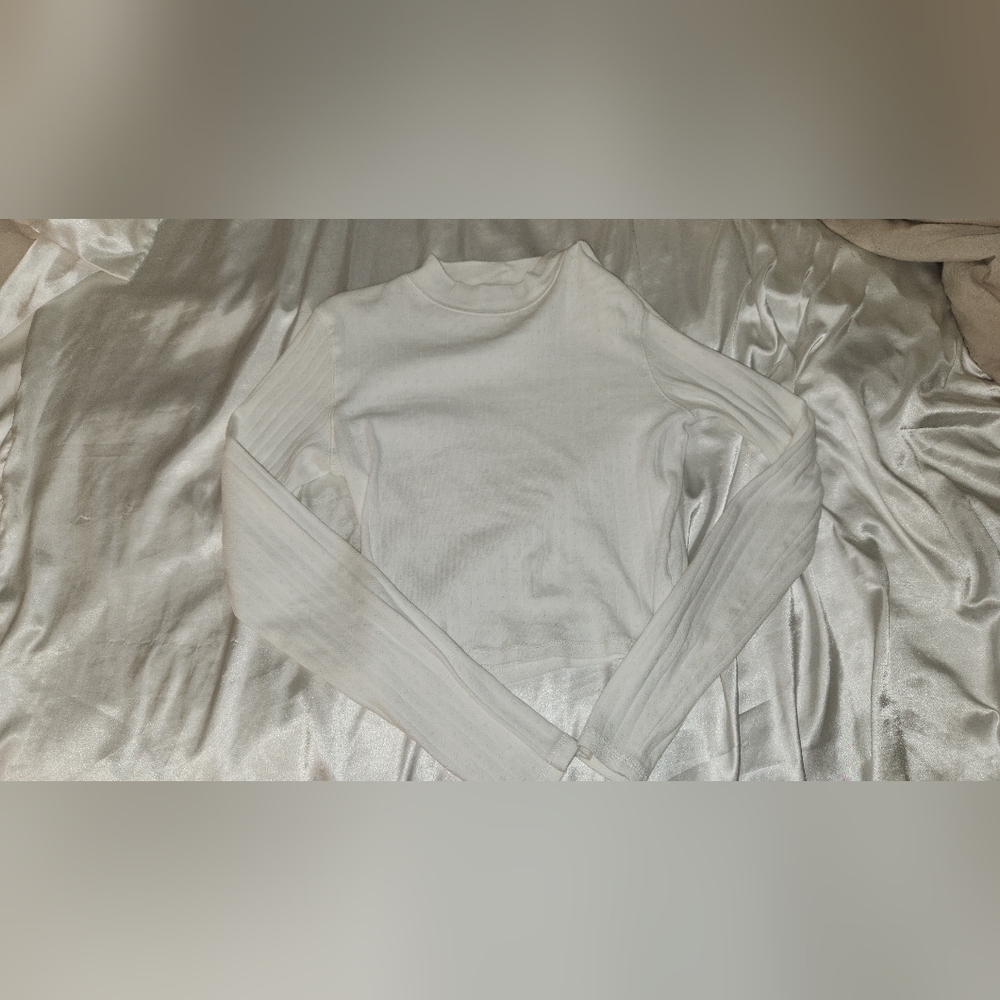 Mock neck white shirt